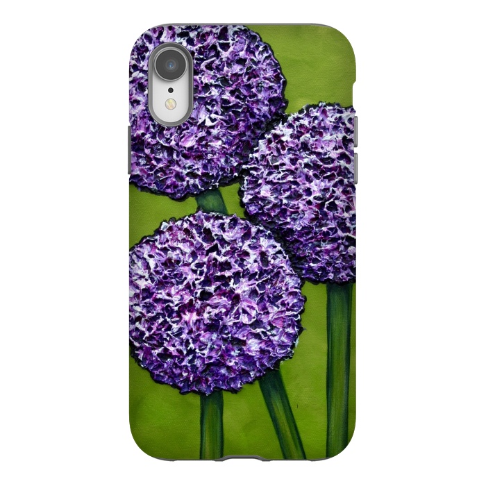 iPhone Xr StrongFit Purple Allium by Denise Cassidy Wood