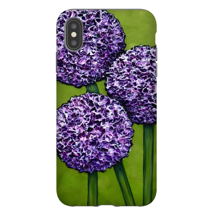 iPhone Xs Max StrongFit Purple Allium by Denise Cassidy Wood