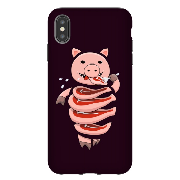 iPhone Xs Max StrongFit Dark Hungry Self Eating Cut In Steaks Pig by Boriana Giormova