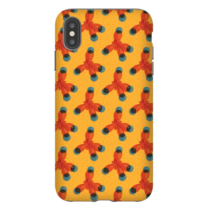 iPhone Xs Max StrongFit Chemistry Geek Orange Methane Molecules by Boriana Giormova