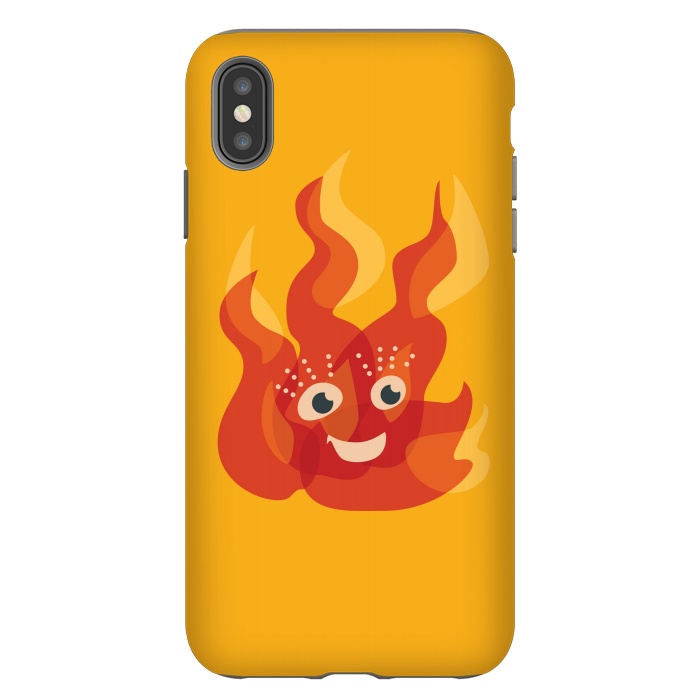 iPhone Xs Max StrongFit Happy Burning Fire Flame Character by Boriana Giormova