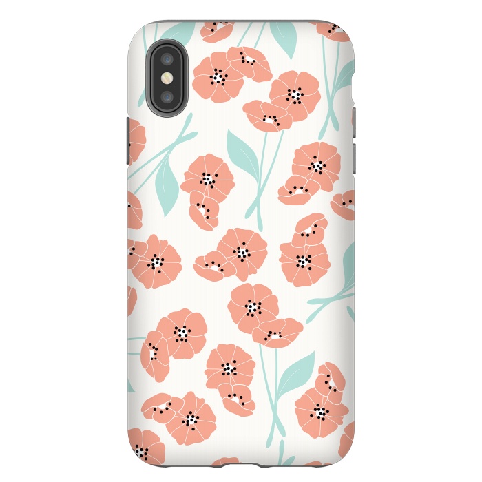 iPhone Xs Max StrongFit Delicate Flowers White by Jelena Obradovic