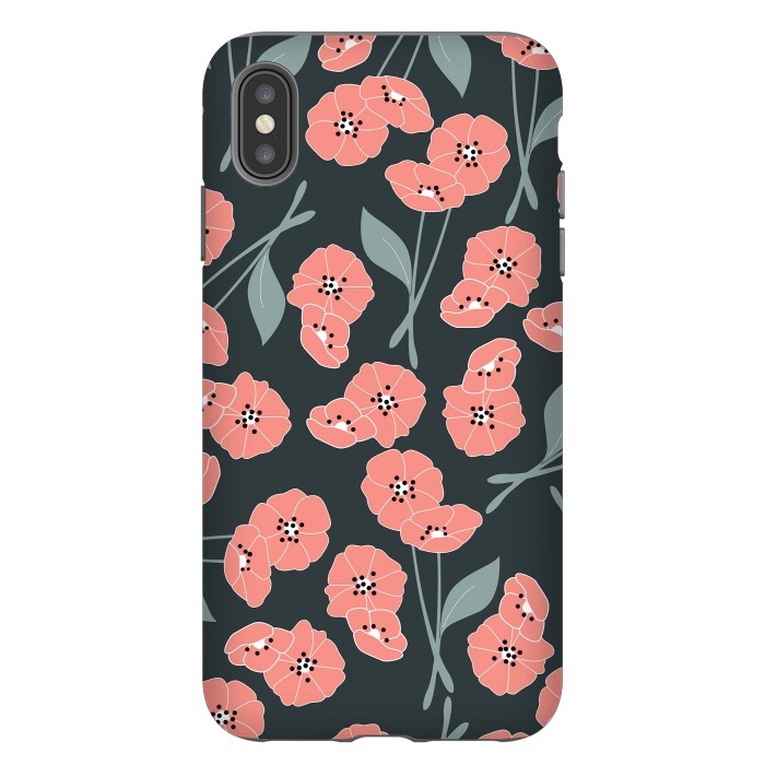 iPhone Xs Max StrongFit Delicate Flowers Dark by Jelena Obradovic