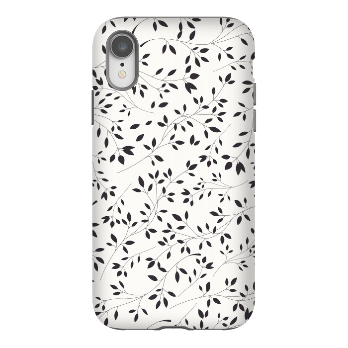 iPhone Xr StrongFit Delicate Floral B&W by Jelena Obradovic