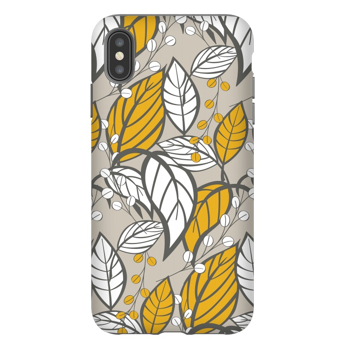 iPhone Xs Max StrongFit Romantic Floral Beige by Jelena Obradovic