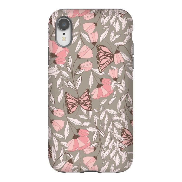 iPhone Xr StrongFit Romantic Butterflies Gray by Jelena Obradovic