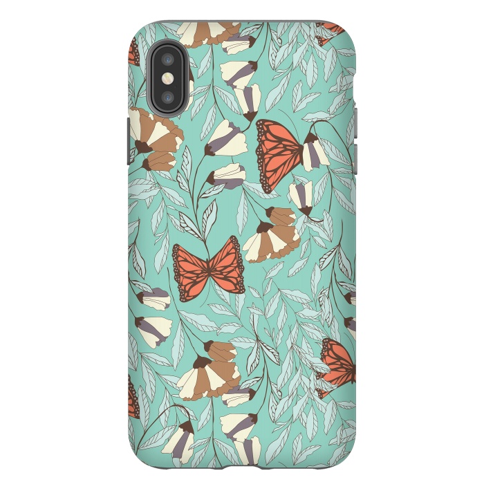 iPhone Xs Max StrongFit Romantic Butterflies Blue by Jelena Obradovic