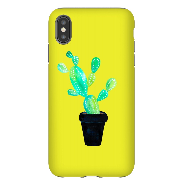 iPhone Xs Max StrongFit Mustard Cacti  by Amaya Brydon