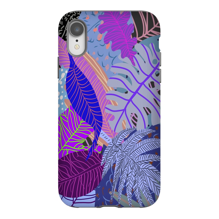 iPhone Xr StrongFit Ultraviolet Faded Nature Leaves by Notsniw
