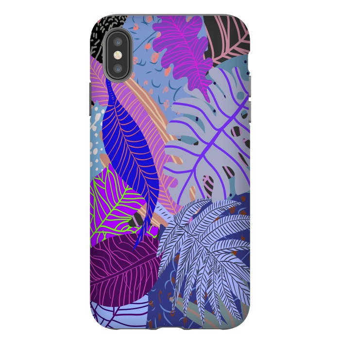 iPhone Xs Max StrongFit Ultraviolet Faded Nature Leaves by Notsniw