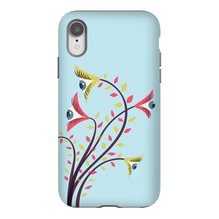 iPhone Xr StrongFit Weird Colorful Watching Eyes Flowers by Boriana Giormova