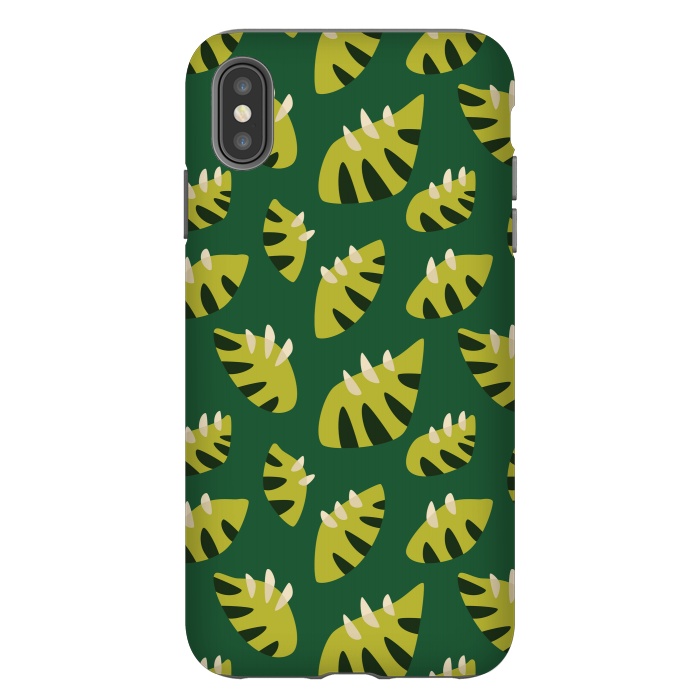 iPhone Xs Max StrongFit Clawed Abstract Green Leaf Pattern by Boriana Giormova