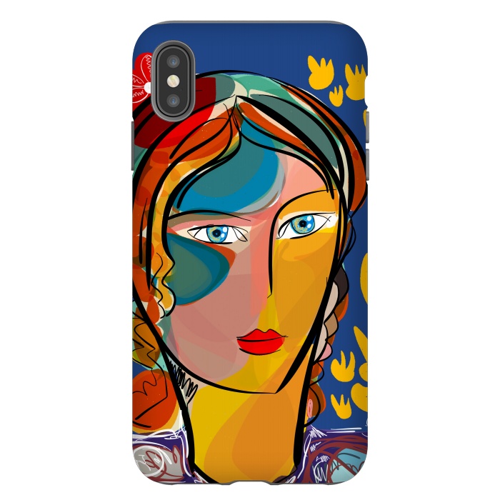 iPhone Xs Max StrongFit French Flower Pop Art Girl  by Emmanuel Signorino