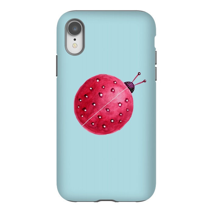 iPhone Xr StrongFit Pretty Spherical Abstract Watercolor Ladybug by Boriana Giormova