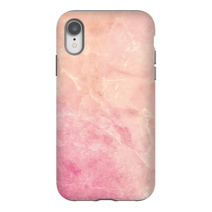 iPhone Xr StrongFit Peach pink marble by Oana 