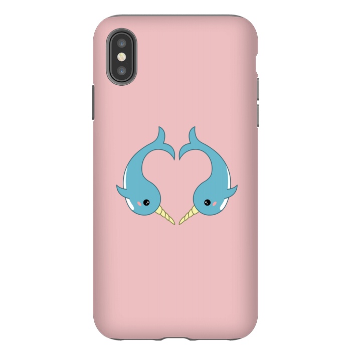 iPhone Xs Max StrongFit Narwhal heart by Laura Nagel