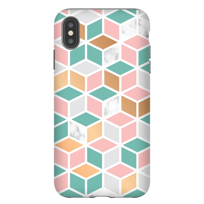 iPhone Xs Max StrongFit Marble Cube Geometry 050 by Jelena Obradovic