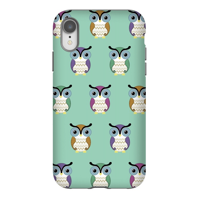 iPhone Xr StrongFit owl pattern by Laura Nagel