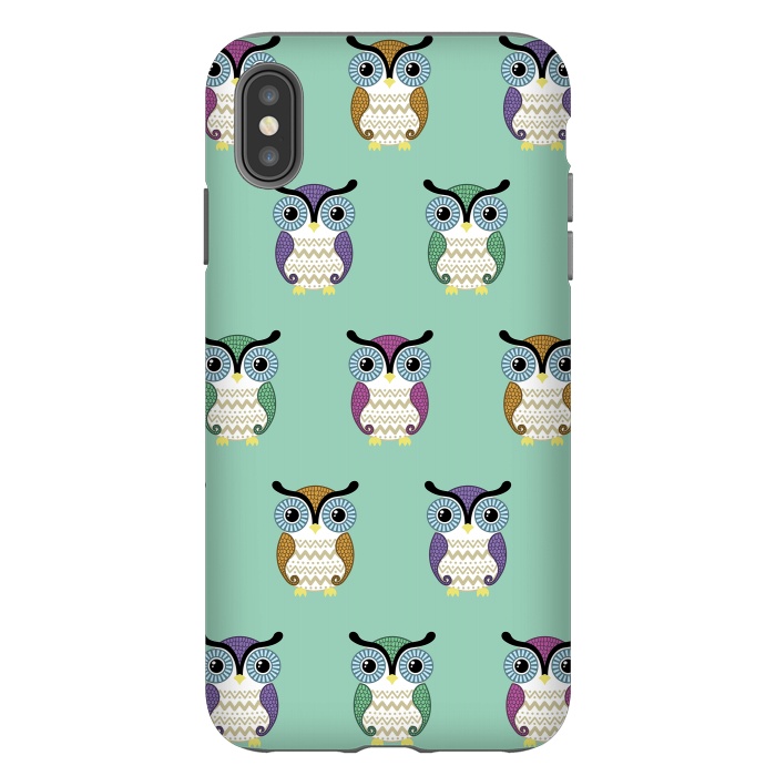 iPhone Xs Max StrongFit owl pattern by Laura Nagel