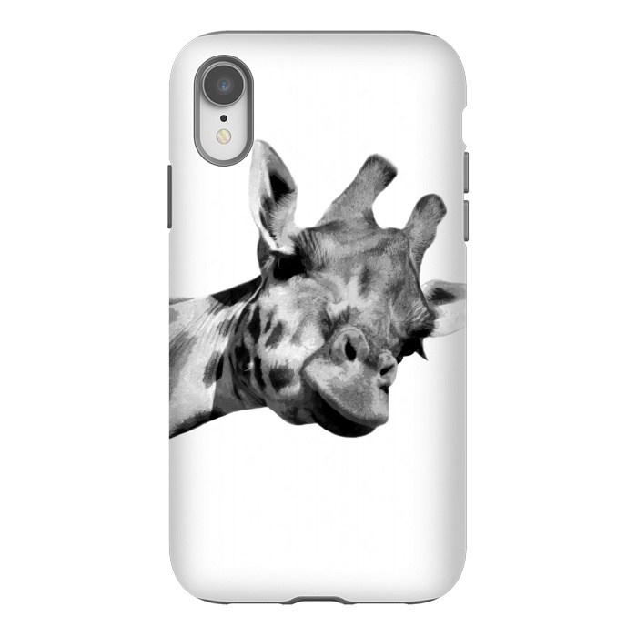 iPhone Xr StrongFit Black and White Giraffe by Alemi