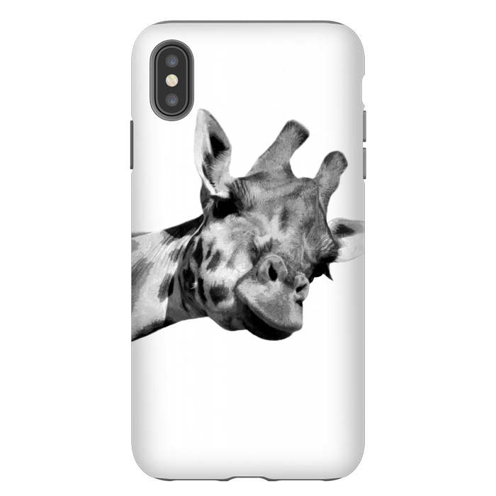 iPhone Xs Max StrongFit Black and White Giraffe by Alemi
