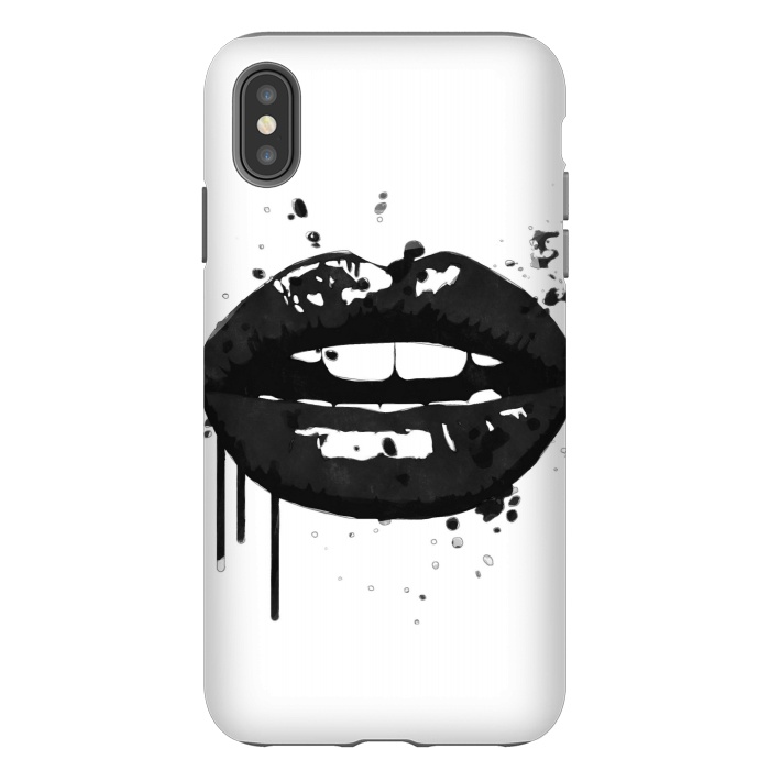 iPhone Xs Max StrongFit Black Lips Fashion Illustration by Alemi