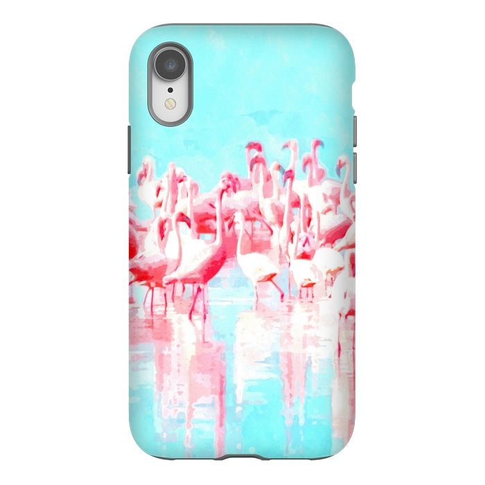 iPhone Xr StrongFit Flamingos Tropical Illustration by Alemi