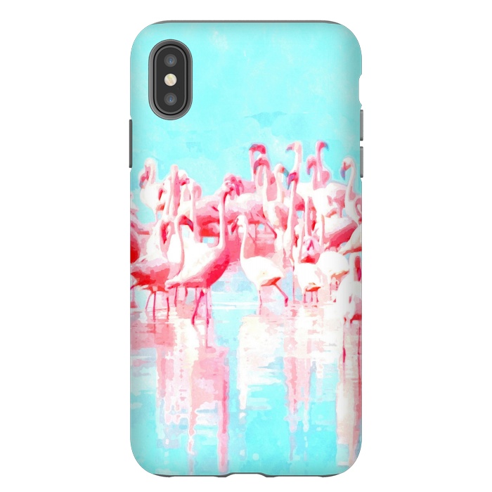 iPhone Xs Max StrongFit Flamingos Tropical Illustration by Alemi
