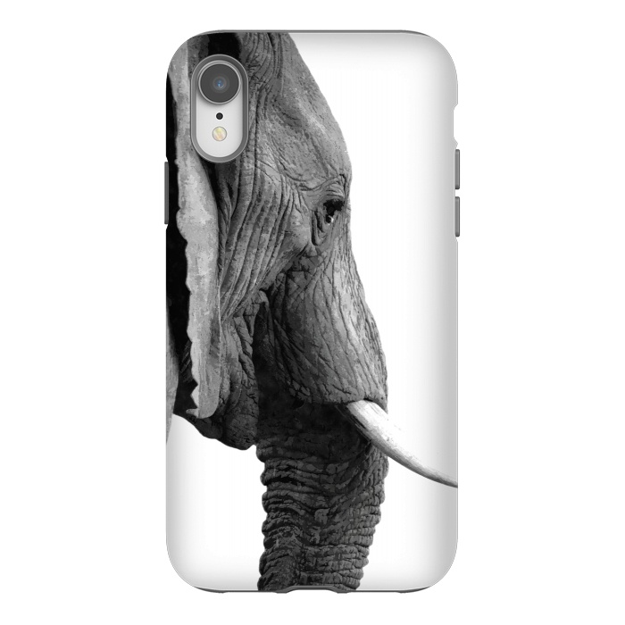 iPhone Xr StrongFit Black and White Elephant Profile by Alemi