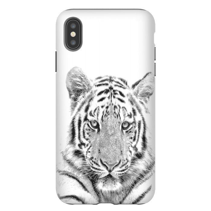 iPhone Xs Max StrongFit Black and White Tiger by Alemi