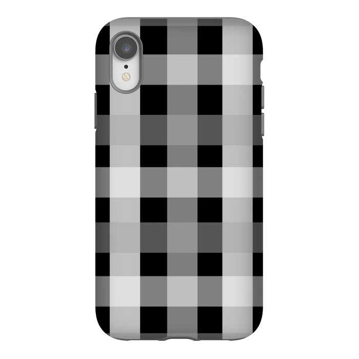 iPhone Xr StrongFit black and white checks by MALLIKA