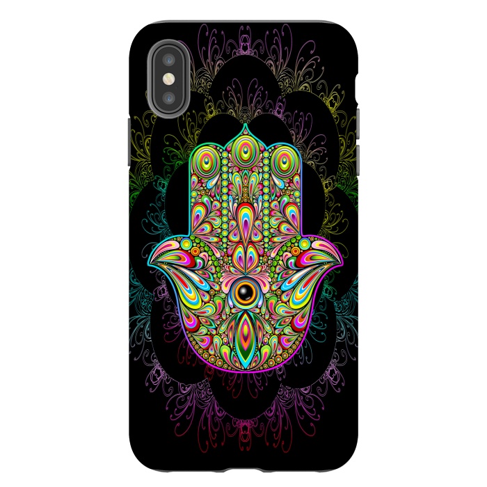 iPhone Xs Max StrongFit Hamsa Hand Psychedelic Amulet  by BluedarkArt