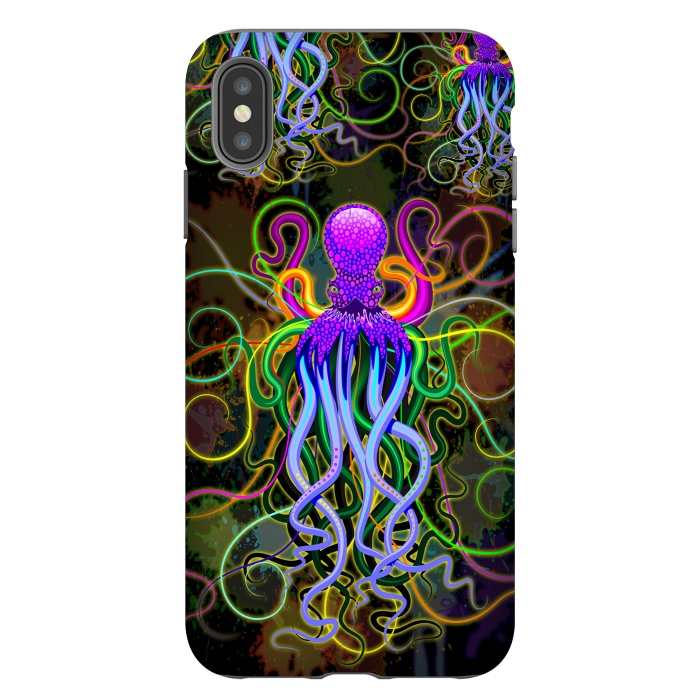 iPhone Xs Max StrongFit Octopus Psychedelic Luminescence by BluedarkArt