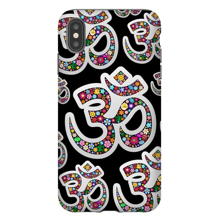 iPhone Xs Max StrongFit Namaste Floral Yoga Symbol  by BluedarkArt