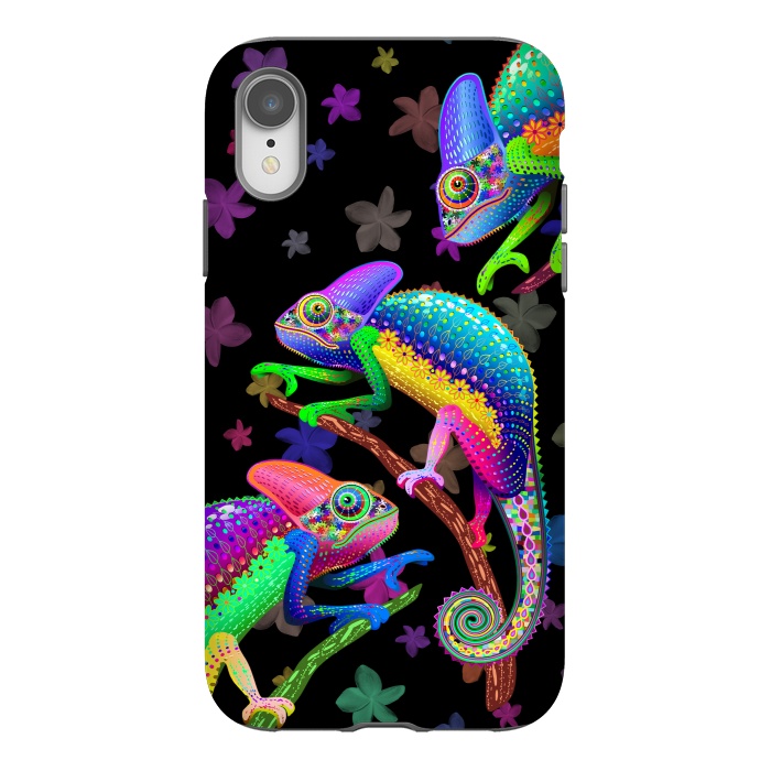 iPhone Xr StrongFit Chameleon Fantasy Rainbow Colors by BluedarkArt