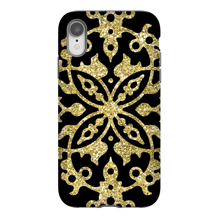 iPhone Xr StrongFit Black and Gold Fashion Case by Alemi