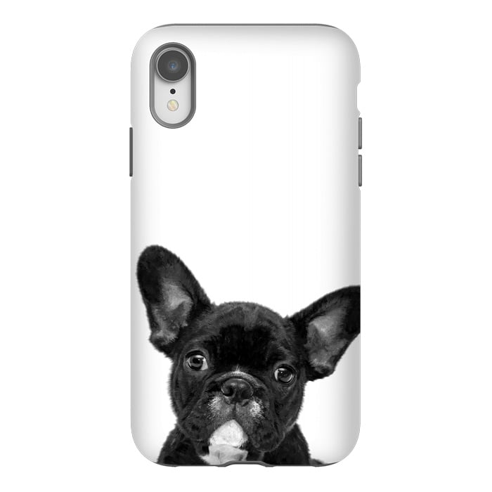 iPhone Xr StrongFit Black and White French Bulldog by Alemi