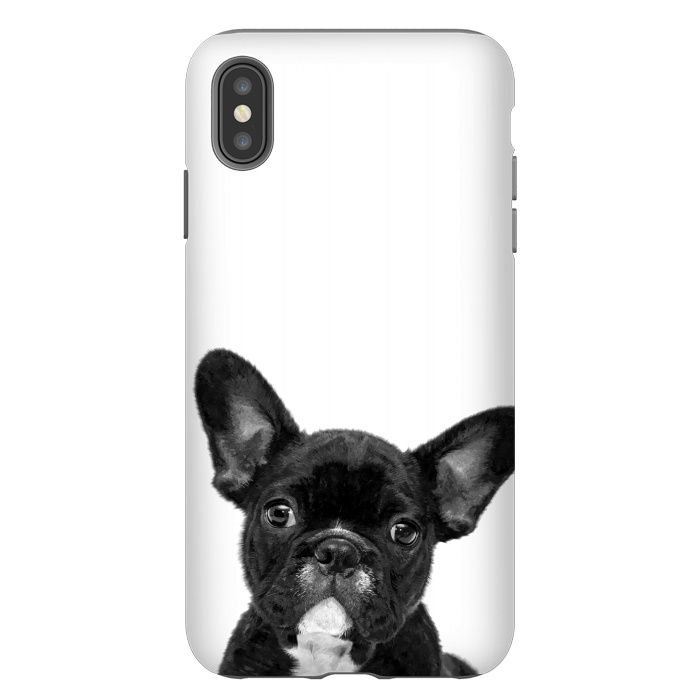 iPhone Xs Max StrongFit Black and White French Bulldog by Alemi