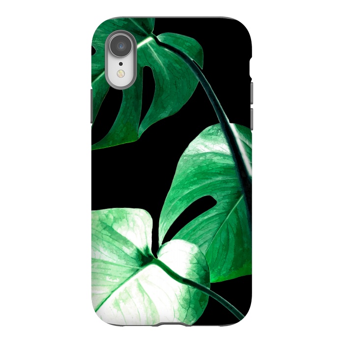 iPhone Xr StrongFit Green Monstera Leaves by Alemi