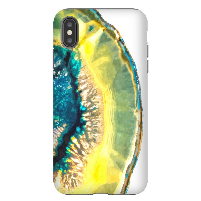iPhone Xs Max StrongFit Blue and Yellow Agate by Alemi