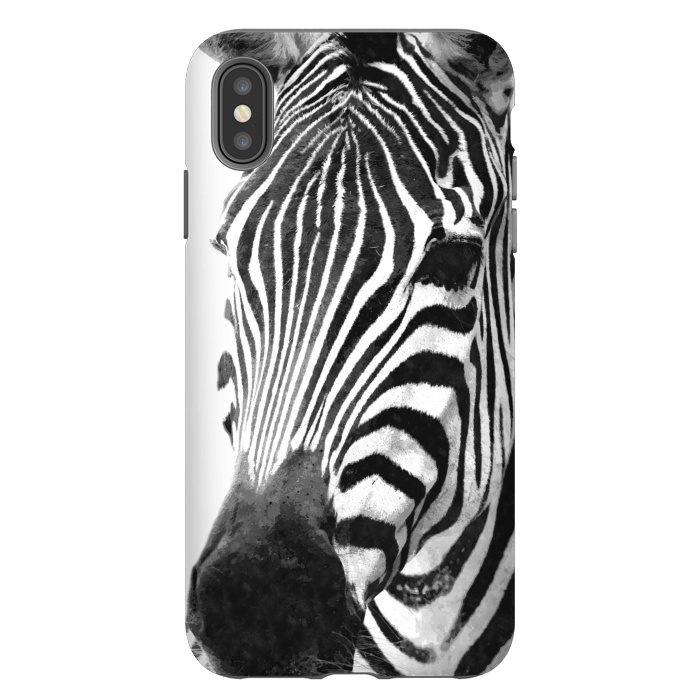 iPhone Xs Max StrongFit Black and White Zebra by Alemi