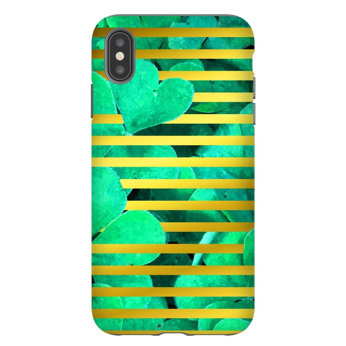 iPhone Xs Max StrongFit Clover and Gold Stripes Geometric Illustration by Alemi