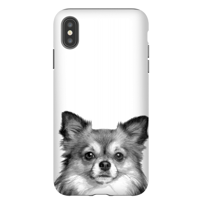 iPhone Xs Max StrongFit Black and White Chihuahua Portrait by Alemi