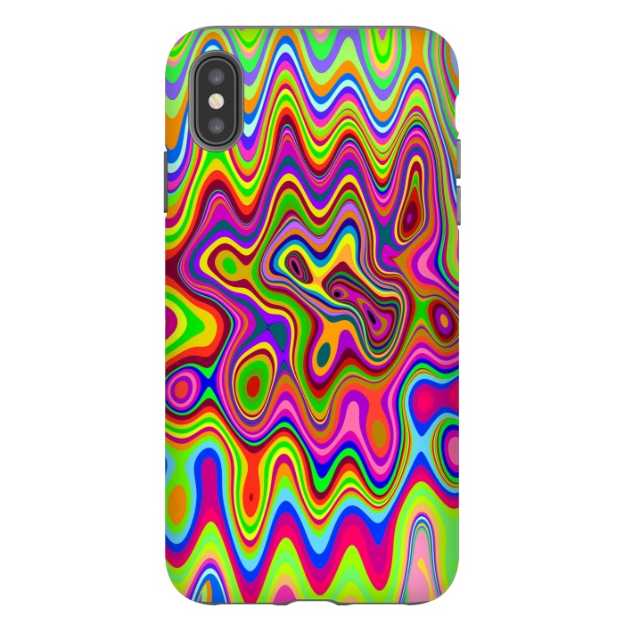 iPhone Xs Max StrongFit Psychedelic Glowing Colors Pattern by BluedarkArt