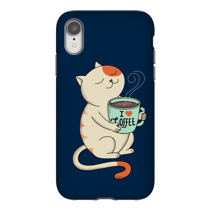 iPhone Xr StrongFit Cat and Coffee 2 by Coffee Man