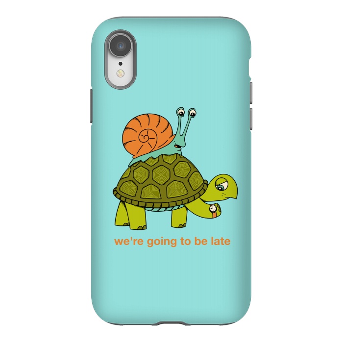 iPhone Xr StrongFit Turtle and Snail-2 by Coffee Man