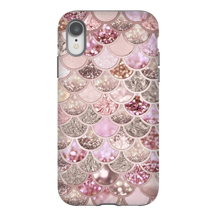 iPhone Xr StrongFit Multicolor Pink & Rose Gold Mermaid Scales by  Utart