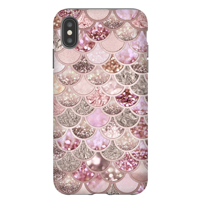 iPhone Xs Max StrongFit Multicolor Pink & Rose Gold Mermaid Scales by  Utart