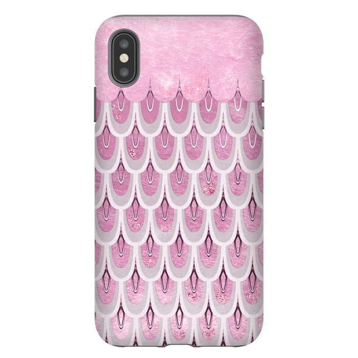 iPhone Xs Max StrongFit Multicolor Pink & Silver Gray Mermaid Scales by  Utart
