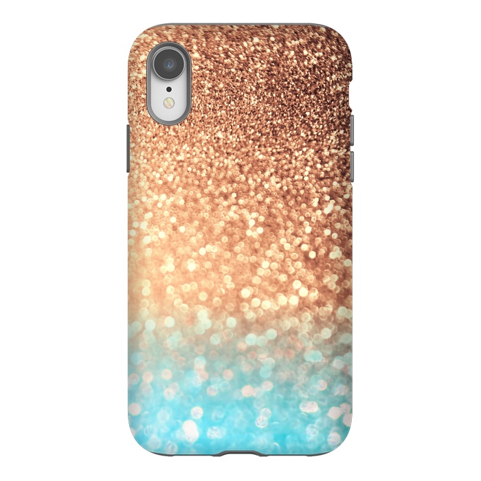 iPhone Xr StrongFit Mermaid Blue and Rose Gold Blush Glitter by  Utart